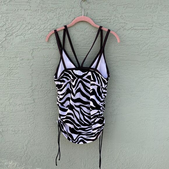 Cole Of California Zebra Cross Front Tankini NWOT Sz XL - Picture 8 of 11